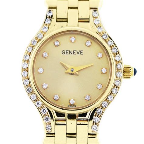 14k gold geneve ladies watch.